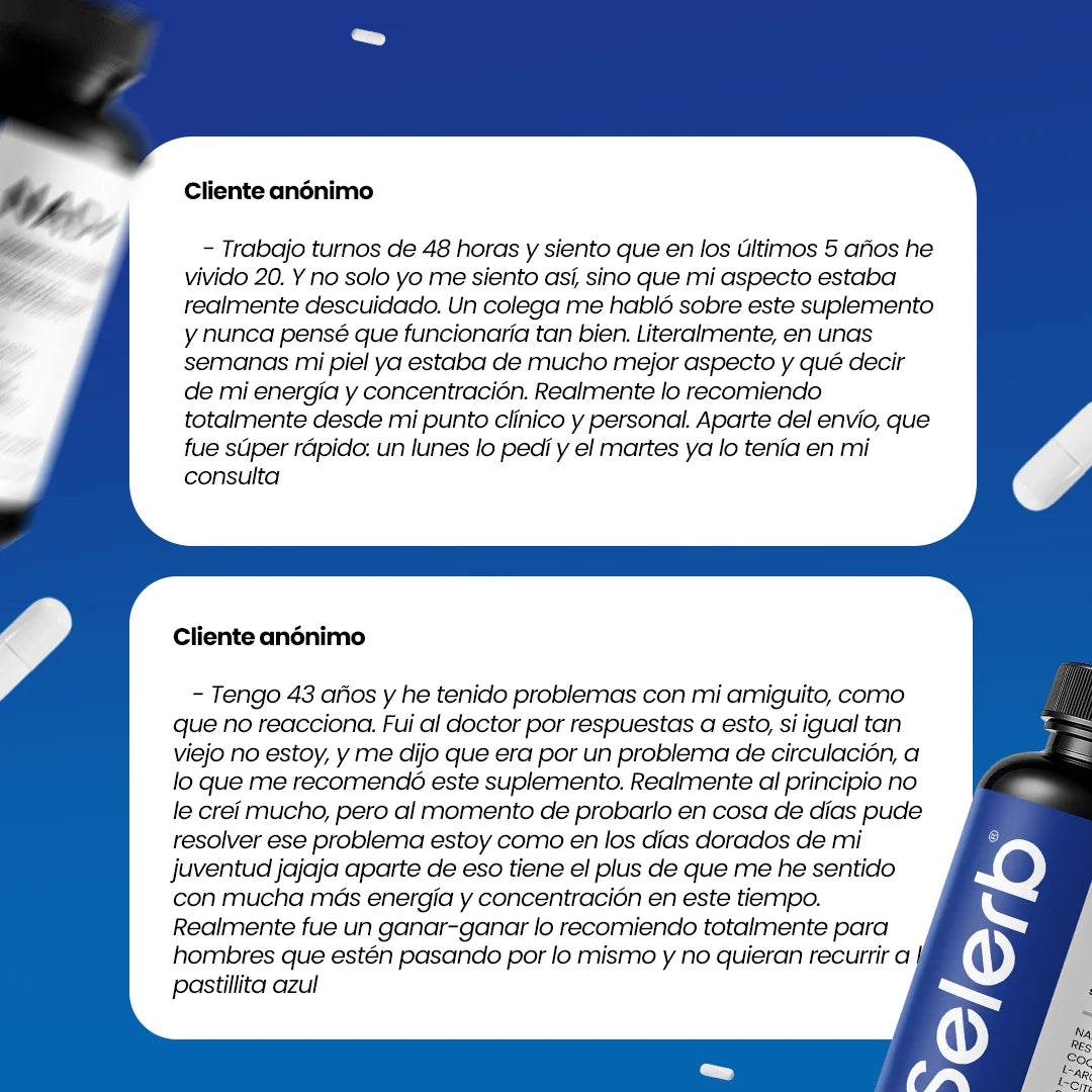 Selerb NAD+ 60 cápsulas | Recupera tu potencia y energía en semanas